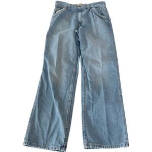 Old Navy Mens Painter Carpenter Jeans 34x34 Blue Denim Wide Leg Workwear Y2K